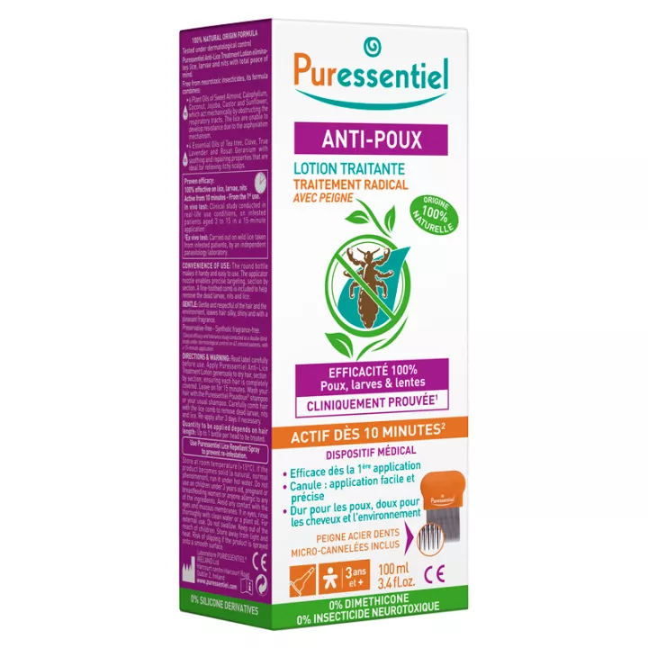 Loção de tratamento anti-piolhos Puressentiel + pente