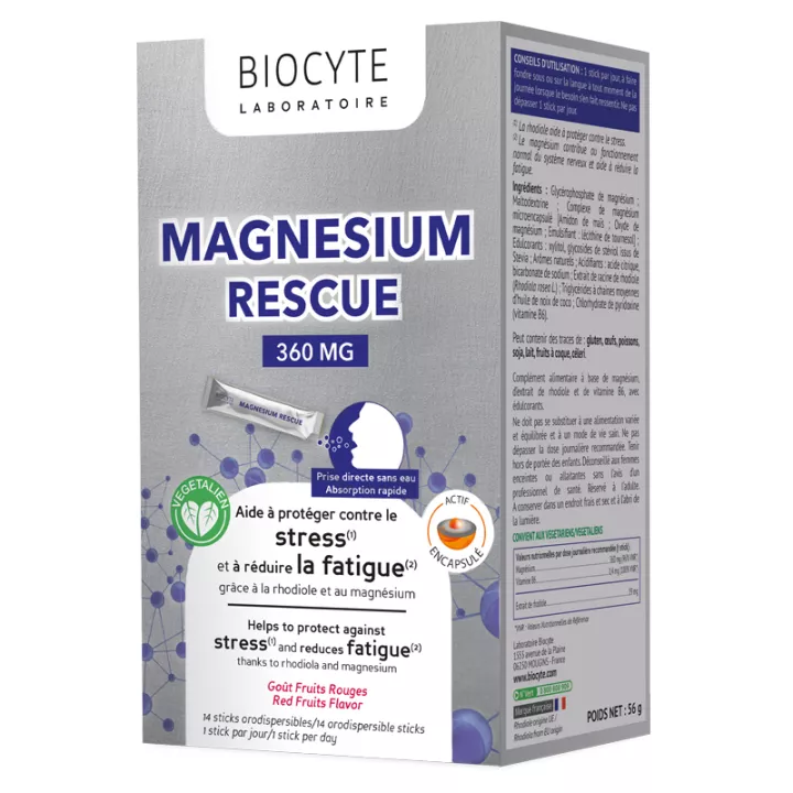 Biocyte Magnesio Rescate 360mg Polvo 14 Barritas 