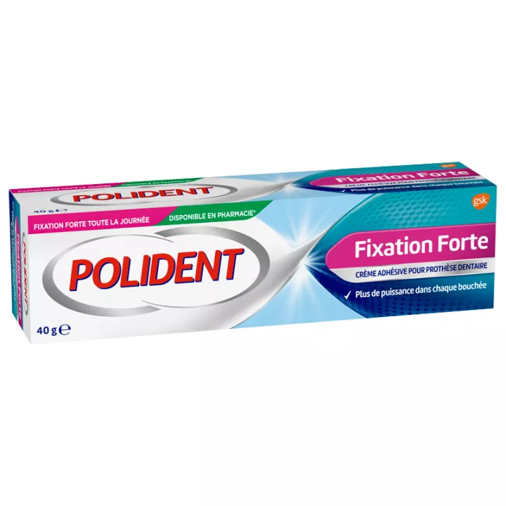 Polident Fixation Forte Crème Adhésive pour Protèse Dentaire 40 g