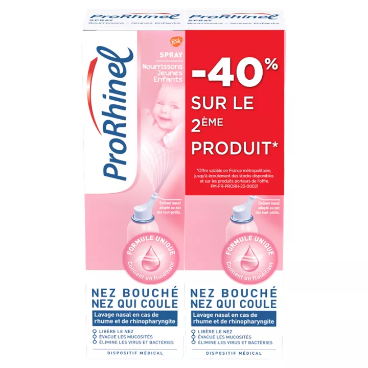 ProRhinel Spray Nasal Nourrissons/Jeunes Enfants Lot de 2 x 100 ml