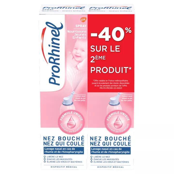 Prorhinel Spray Nasal Nourrissons Jeunes Enfants 2x100 ml