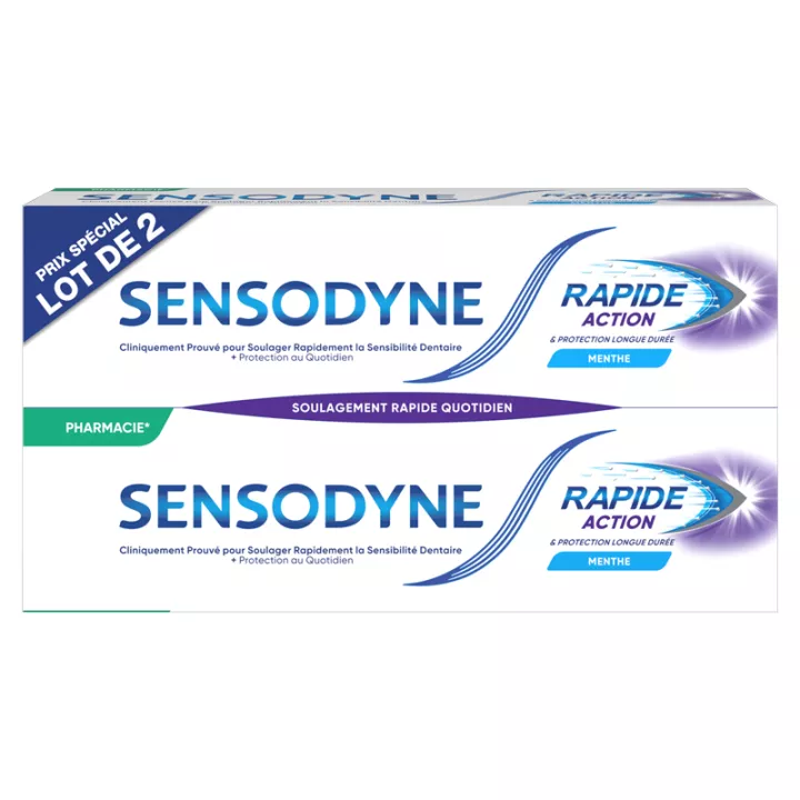 Sensodyne Dentifrice Rapide Action Protection Longue Durée 2x75 ml