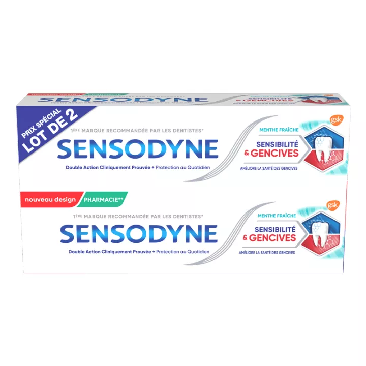 Sensodyne Dentifrice Sensibilité & Gencives 2x75 ml