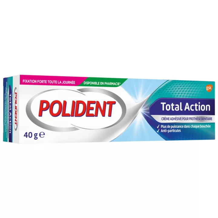 Polident Total Action Crème Adhésive pour Protèse Dentaire 40 g