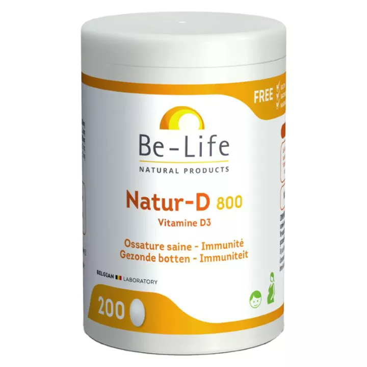 Be-Life Natur-D 800 Ossature Saine et Immunité 200 gélules