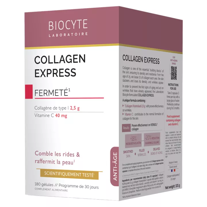 Colágeno Express Anti-Aging Skin Alisado BIOCYTE 180 Cápsulas