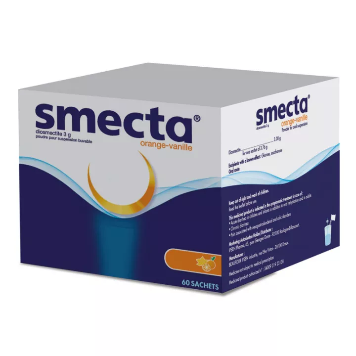 Smecta diosmectite spijsverteringsdressing 30 of 60 sachets