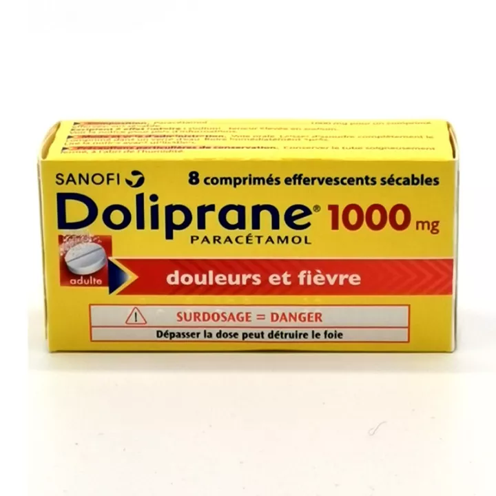 DOLIPRANE 1000 MG 8 COMPRIMIDOS EFEITOS