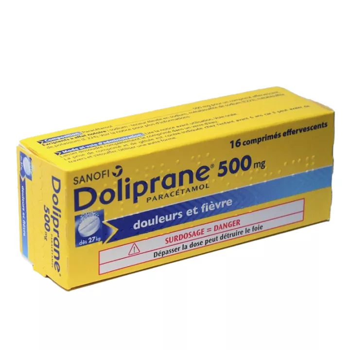 DOLIPRANE 500MG 16 effervescent tablets