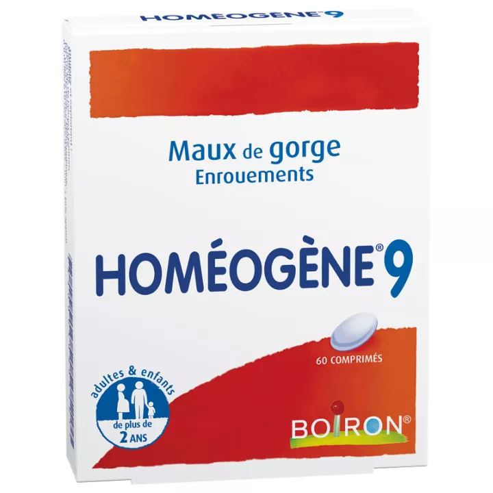 Homéogène 9 Boiron Homeopática dor de garganta