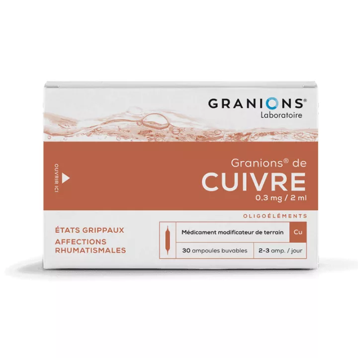 GRANIONS CUIVRE AMPOULES BUVABLES 2ML 30