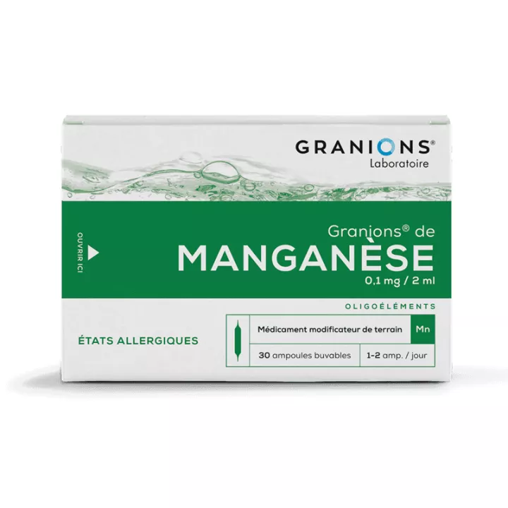 GRANIONS MANGANESE AMPOULES BUVABLES 2ML 30