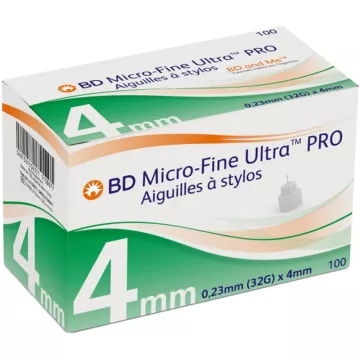 BD Micro-fine Ultra Needles 4 mm Box of 100