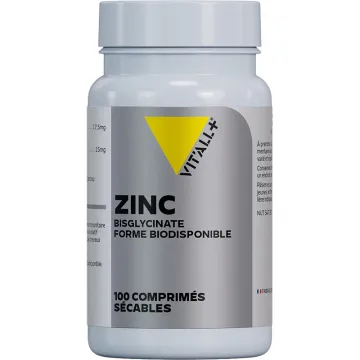 Vitall+ Zinc Bisglycinate 100 comprimés sécables