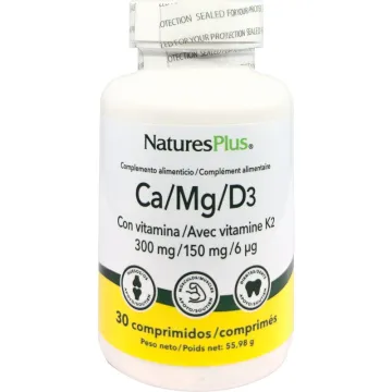 Natures Plus Ca Mg D3 con vitamina K2, 30 compresse
