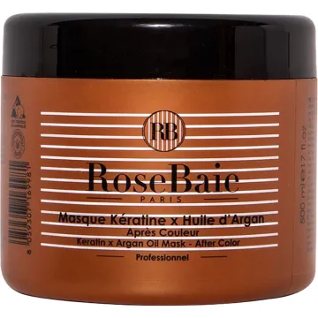 Mascarilla de Queratina con Aceite de Argán después del Color RoseBaie 500ml