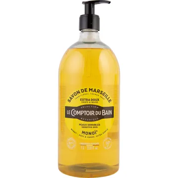 Le Comptoir du Bain, jabón de Marsella extra suave con monoï, 1 l
