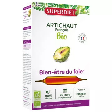 Superdiet Artichaut Bio Bien-Être du Foie 20 ampoules