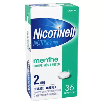 Nicotinell 2 mg Menthe Sevrage Tabagique 36 comprimés à sucer
