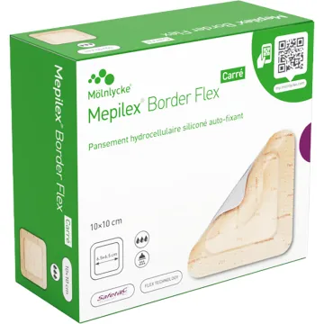 Penso hidrocelular de silicone autofixante Mepilex Border Flex Square