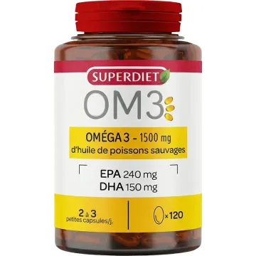 OM3 Óleo de Peixe Selvagem Rico em Ómega 3 Cápsulas