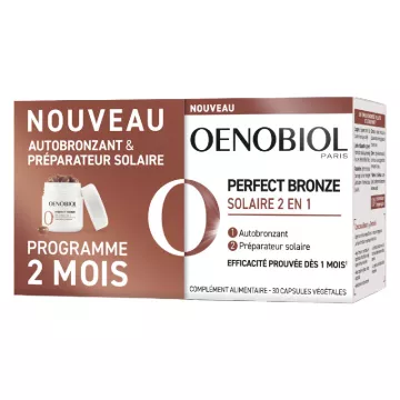 Oenobiol Perfect Bronze 2 в 1 Капсулы для самостоятельного загара и ухода за кожей от солнца