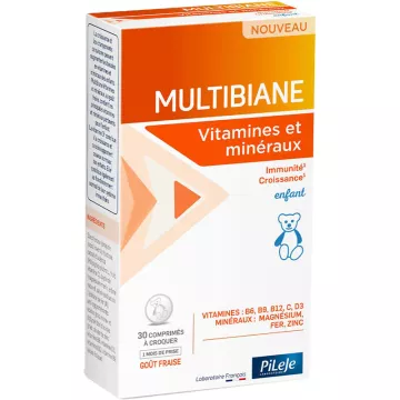 Pileje Multibiane Kinder Vitamine und Mineralien 30 Kautabletten