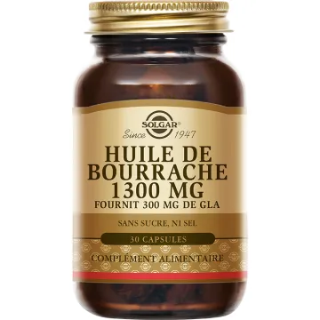 Solgar Huile de Bourrache 1300 mg 30 capsules