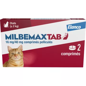 MilbemaxTab Vermifuge Cats +2 kg 2 tablets Elanco