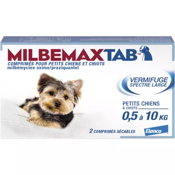 MilbemaxTab Diserbante Cani di piccola taglia e cuccioli 0,5 - 10 kg 2 compresse