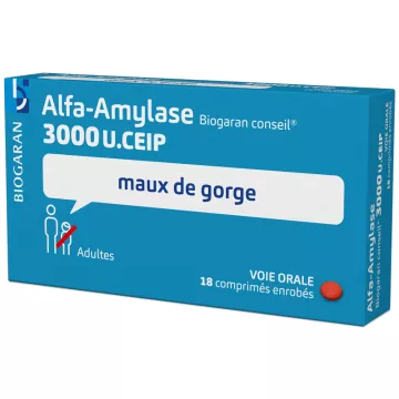 Alfa-amylase 3000 UI Biogaran Conseil 18 comprimés