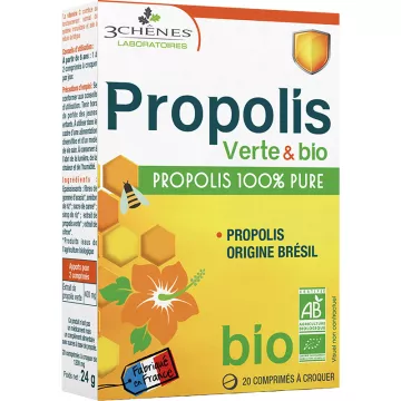 3-Chênes Propolis verte pure & Bio 20 comprimés à croquer