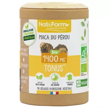 Nat & Form Maca Du Perou Bio 200 Gélules Végétales Eco 
