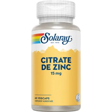 Solaray Citrate de Zinc 15 mg 60 gélules