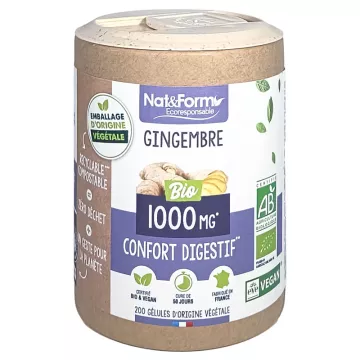 Nat & Form Jengibre Ecológico 200 Cápsulas Vegetales Eco