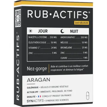RubActifs Jour et Nuit nez et gorge 2 x 6 gélules Synactifs