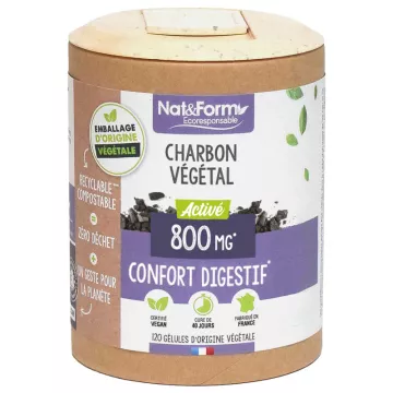 Nat & Form Charbon Vegetal 200 Gélules 