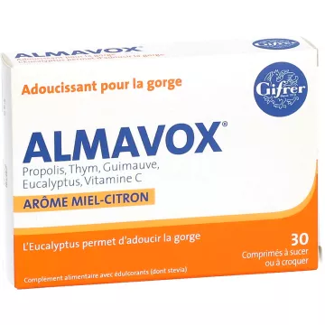 Almavox adoucissant pour la gorge boite de 30 comprimés