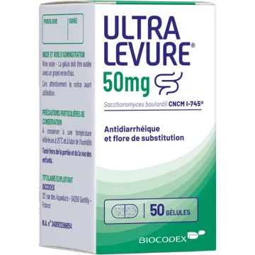 UltraLevure 50mg cápsulas anti-diarreicas