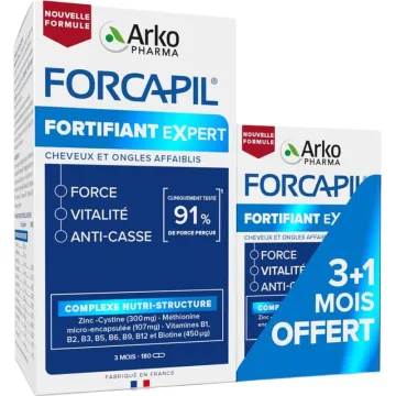 Forcapil «Укрепляющий эксперт» для ослабленных волос и ногтей, 180+60 капсул