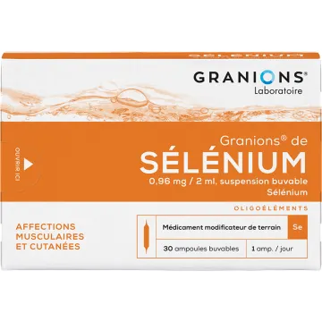 Granions de selénio – Oligoterapia – 30 ampolas para ingestão