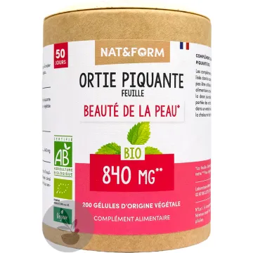 Nat & Form Organic Stinging Nettle Leaf 200 cápsulas vegetais Eco 