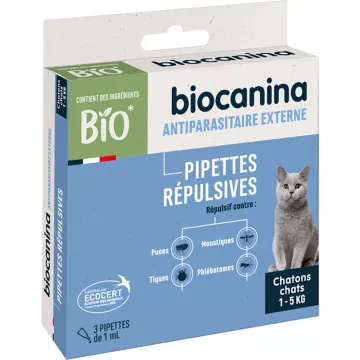 Biocanina Repelente Biológico para Gatos e Gatinhos Pipetas X3