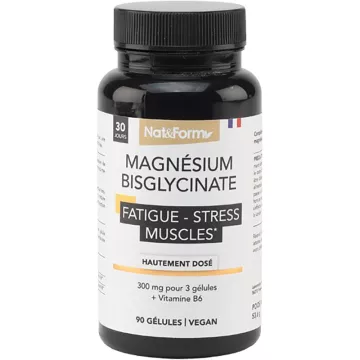 Nat & Form Magnésium Bisglycinate Fatigue Stress Muscles  