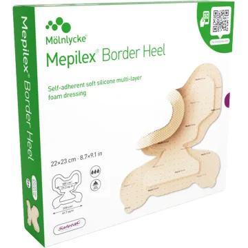 Mepilex Border Protect Heel Medicazione multistrato autofissante in silicone idrocellulare