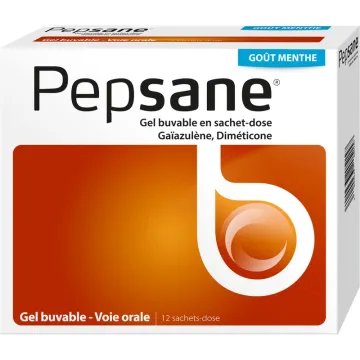 Pepsane para el malestar estomacal, gel bebible, 12 sobres