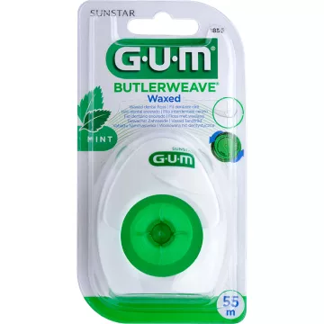 Sunstar Gum Dental Floss Butlerweave Flat Waxed Minted