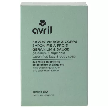 Avril Sapone biologico per viso e corpo a freddo Geranio Salvia