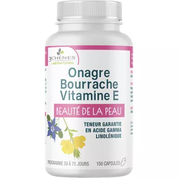 3 Eiken Teunisbloem, Bernagie, Vitamine E Kapitaalelasticiteit 150 capsules