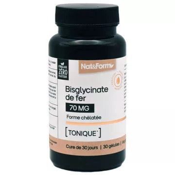 Bisglicinato de ferro nutracêutico Nat&Form 30 cápsulas